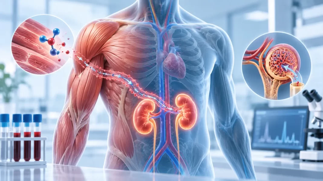 Kreatinin Nedir? Kreatinin ve böbrek fonksiyonlarını gösteren sağlık görseli